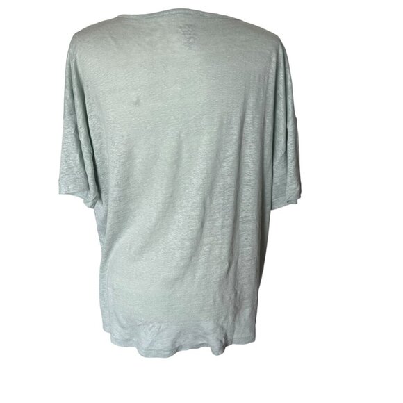J.Crew 100% Linen Relaxed Tee Sage Green Color Size Medium - Picture 4 of 11